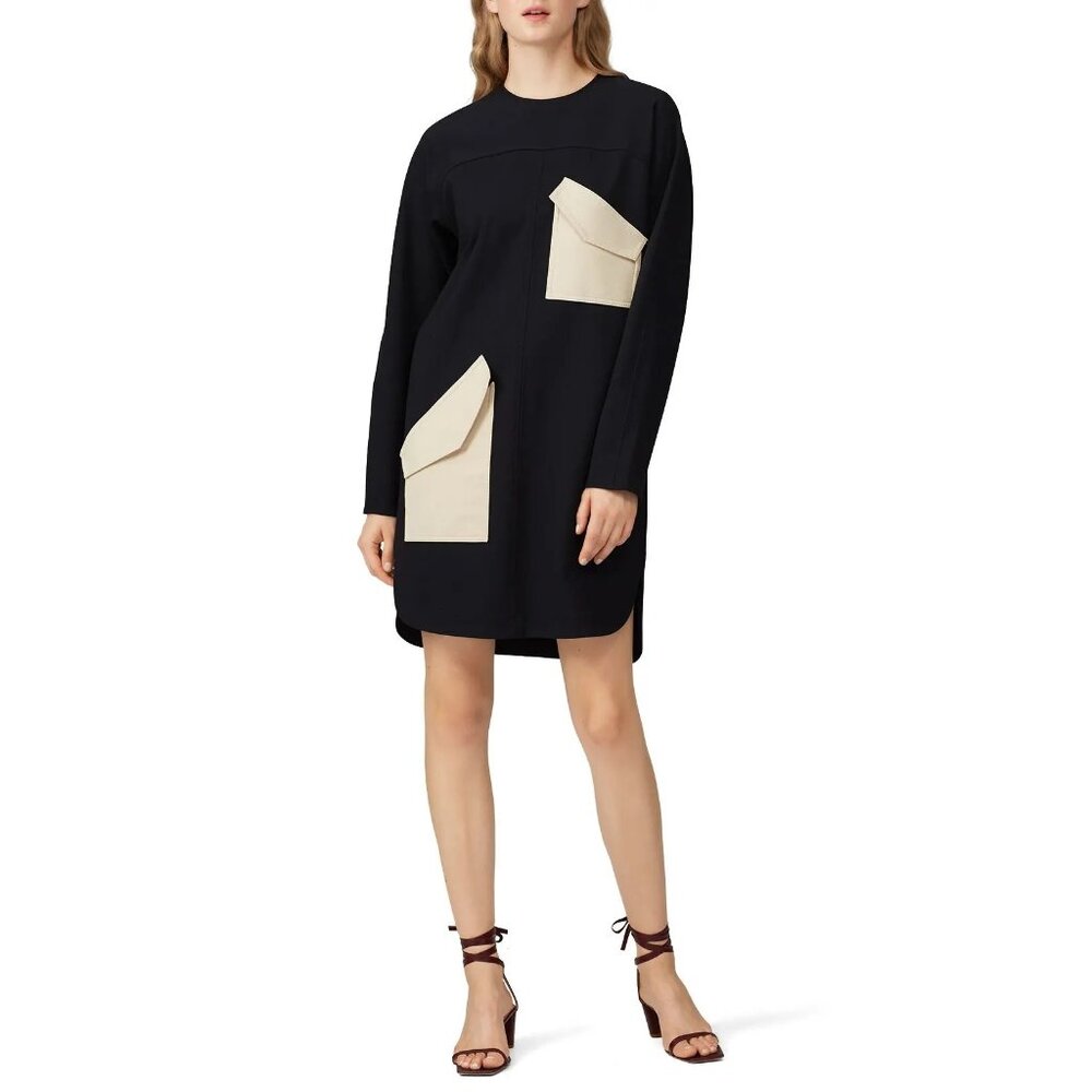 Tibi Black and Cream Dress M
